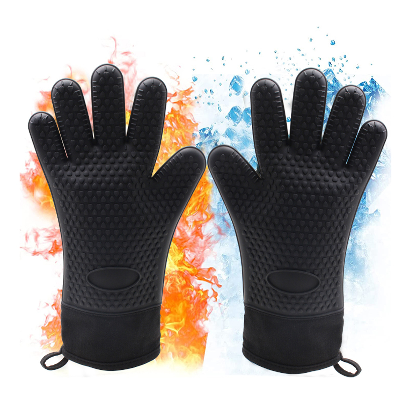 Oven Mitt Silicone - Silikon fırın eldivenleri isıya dayanıklı uzun