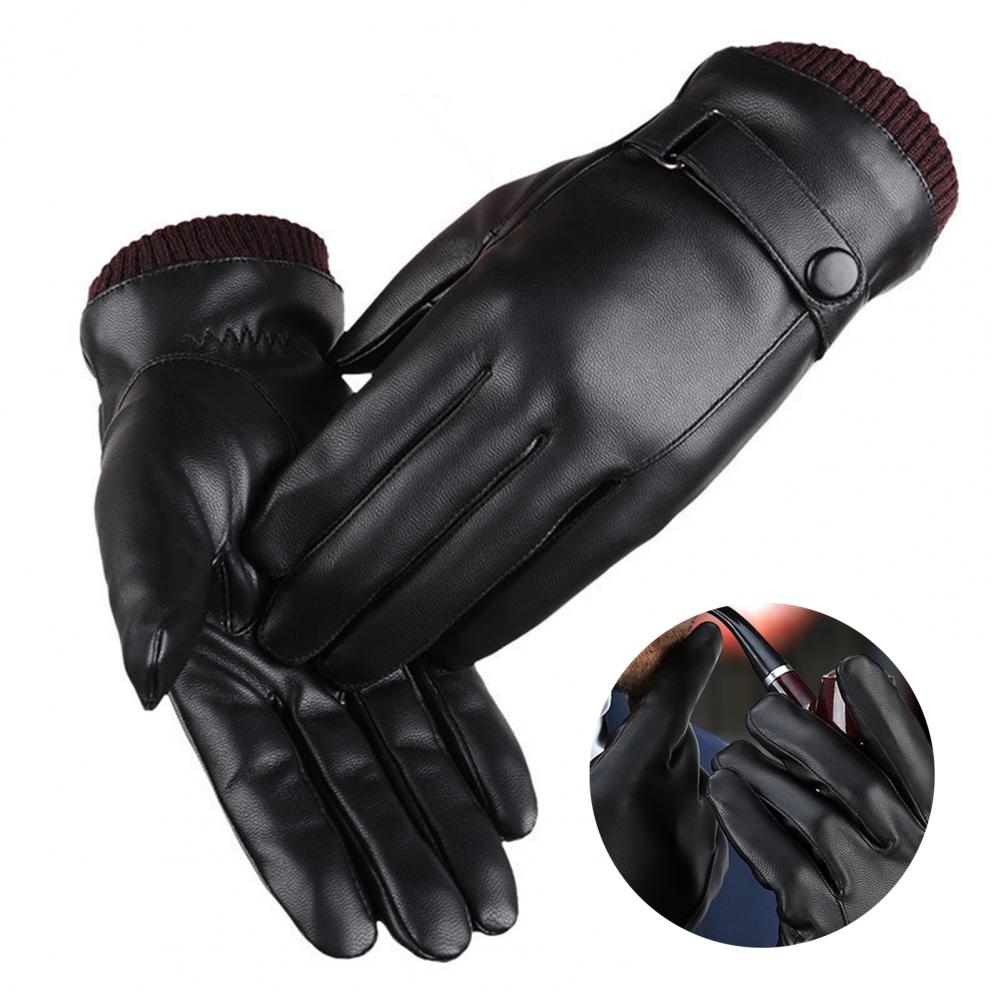Winter Glove Insulated - Suni Deri Tam Parmak Dokunmatik Ekran